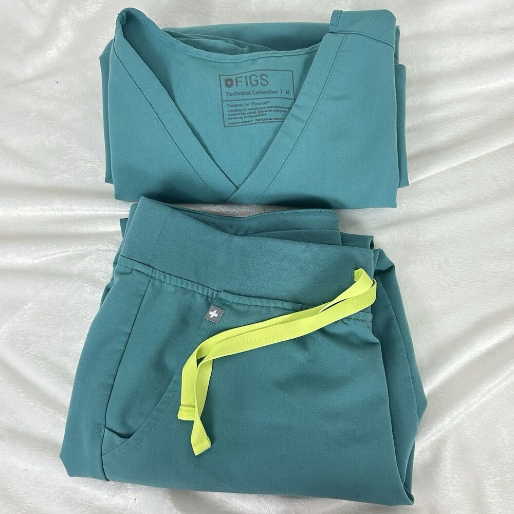FIGS Limited Edition Marine Catarina Top Zamora Jogger Pant Scrub Set Size M/P